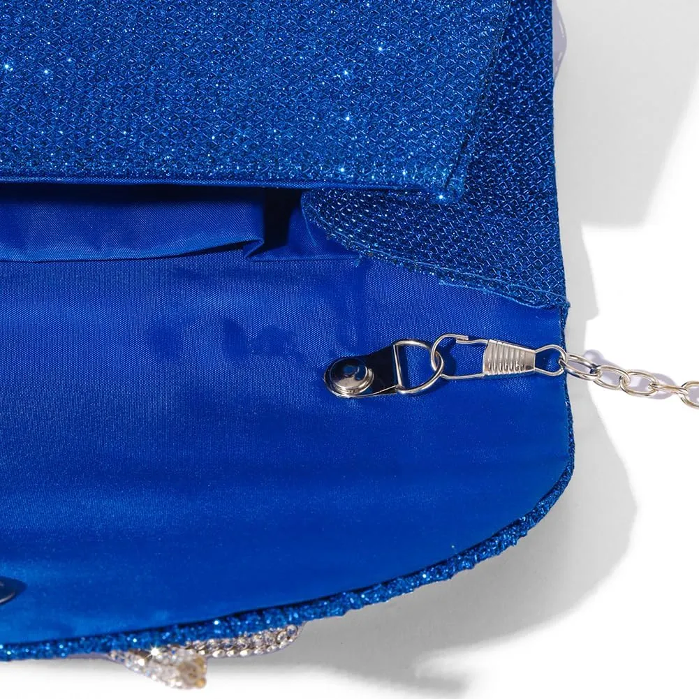 Evening Bag for Women Rhinestone Clutch Purse Satin Sparkly Satchel Purse Wedding Party Prom Purse
