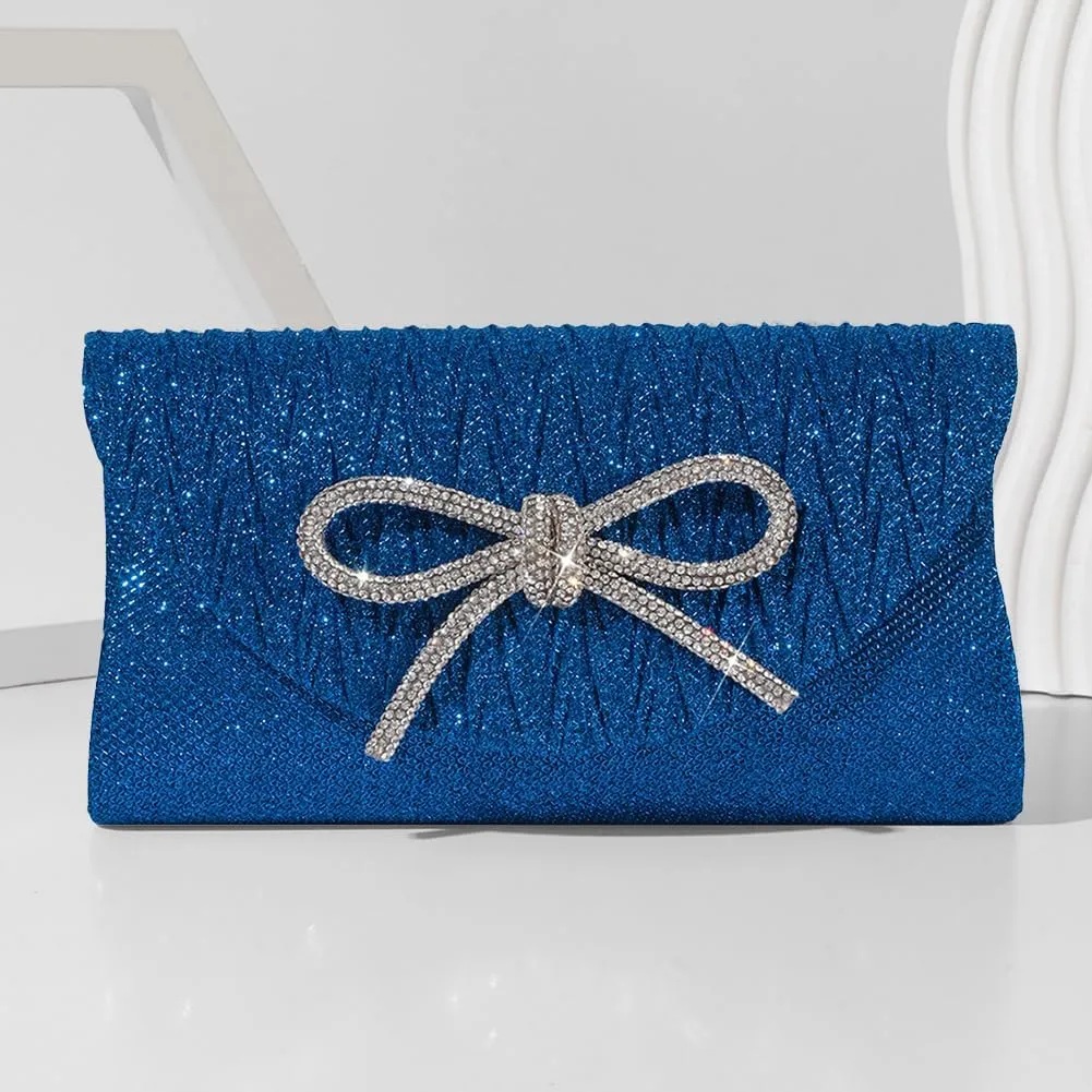 Evening Bag for Women Rhinestone Formal Handbag Satin Sparkly Satchel Purse Wedding Party Prom Purse
