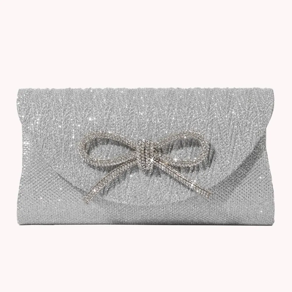 Evening Bag for Women Rhinestone Formal Handbag Satin Sparkly Satchel Purse Wedding Party Prom Purse