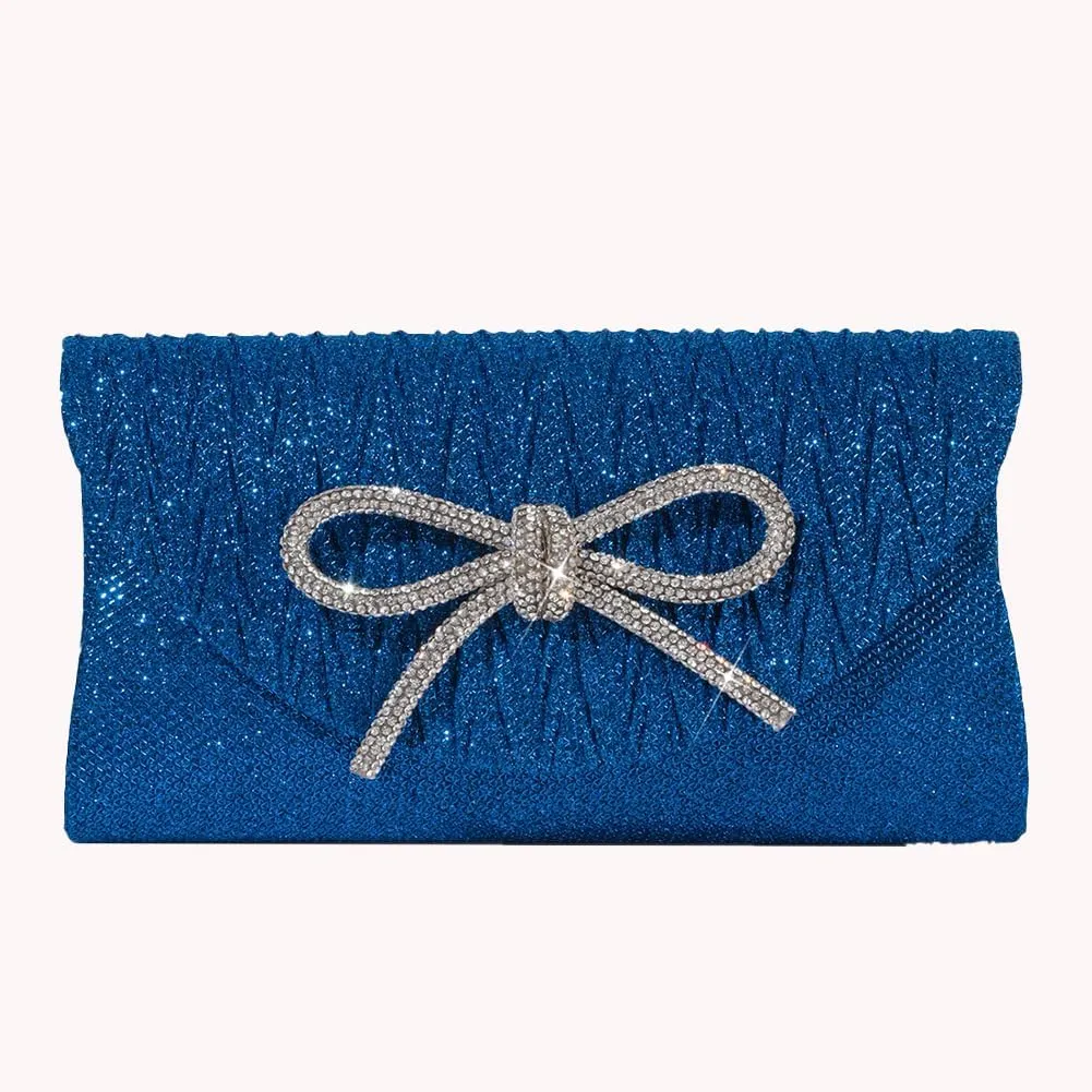 Evening Bag for Women Rhinestone Formal Handbag Satin Sparkly Satchel Purse Wedding Party Prom Purse