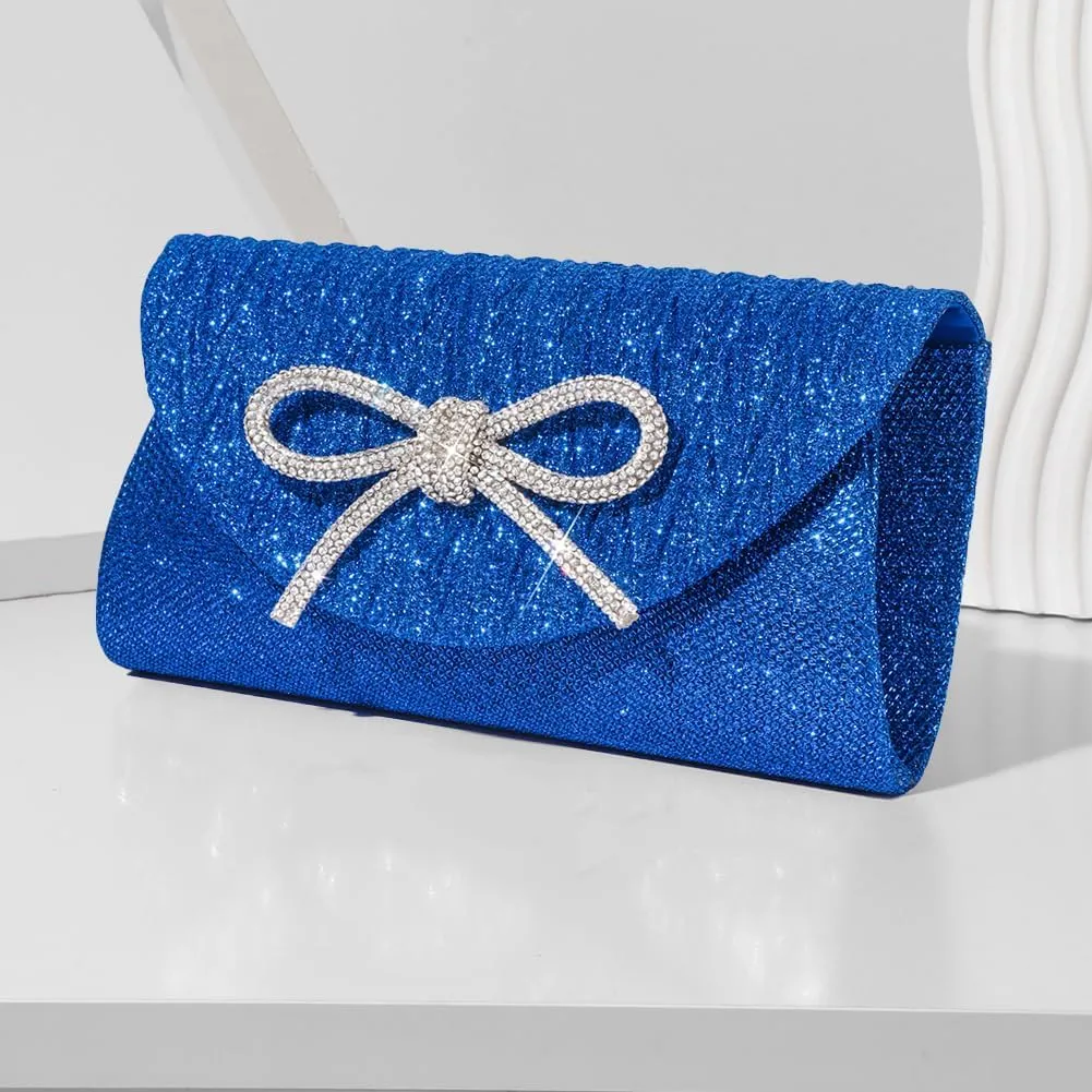 Evening Bag for Women Rhinestone Formal Handbag Satin Sparkly Satchel Purse Wedding Party Prom Purse