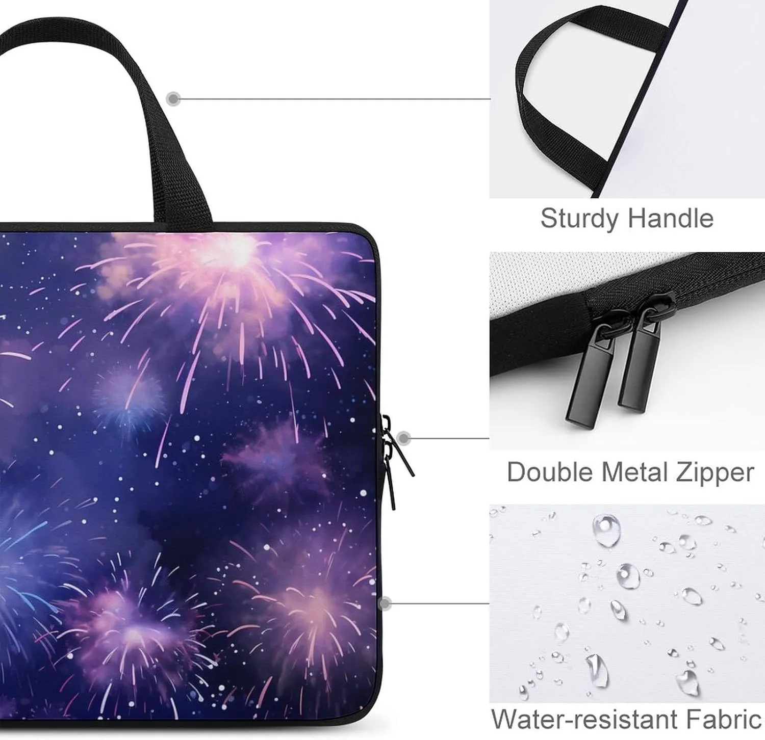Fireworks Laptop Bag Carrying Case Computer Protective Sleeve Case Briefcase for Men Women