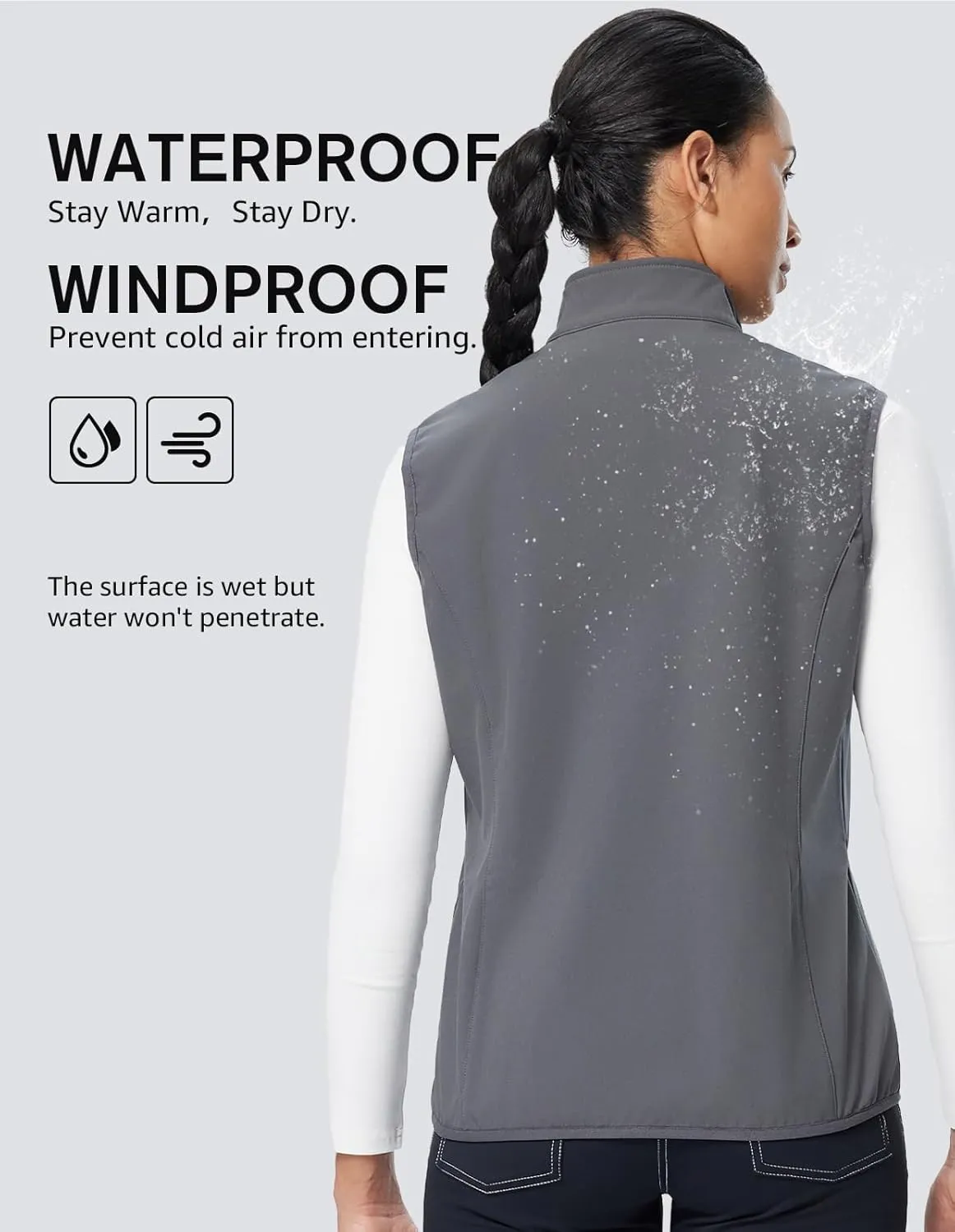 fit space Women's Softshell Vest Athletic Warm Up Sleeveless Scrub Jacket Zip Pockets Cycling Running Golf