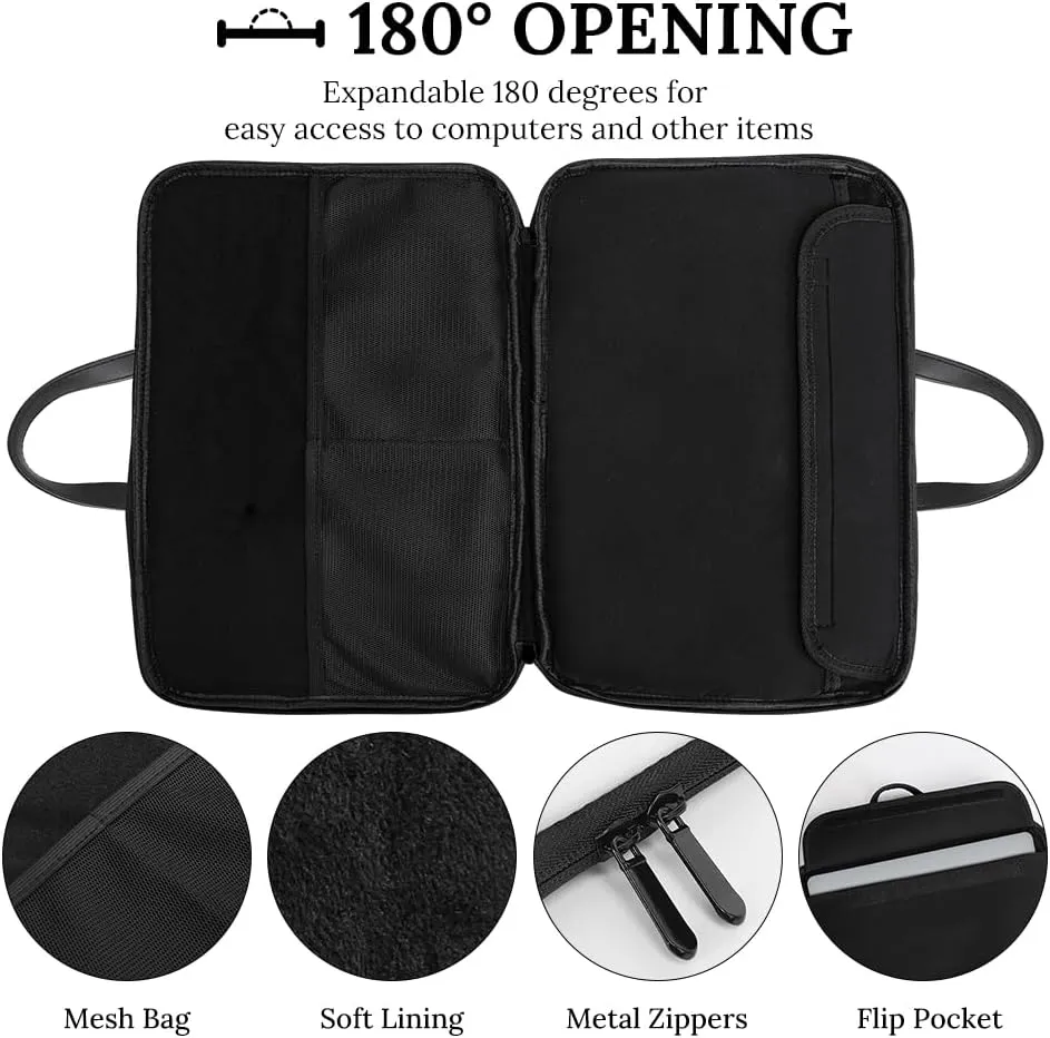 Flying Geese Snow Red House Leather Bag Laptop Case Slim Water Resistant Computer Bags with Handle Briefcase for Work