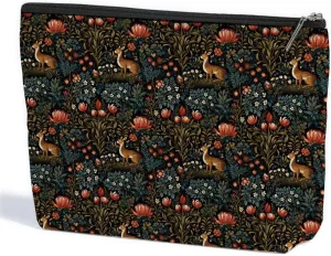 Forest Deer Classic Flower Botanical Floral Makeup Bag Toiletry Bag Cosmetic Bag Christmas Boss Day Birthday Thanksgiving Graduation Gifts for Women Girls Sister Coworker Bestie Daughter Teacher