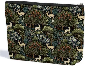 Forest Deer Classic Flower Botanical Floral Makeup Bag Toiletry Bag Cosmetic Bag Christmas Boss Day Birthday Thanksgiving Graduation Gifts for Women Sister Coworker Bestie Daughter Teacher Friends