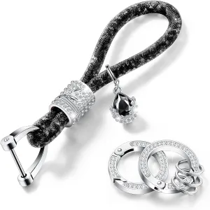 Frienda Bling Car Wristlet Keychain Gifts for Women Crystal Glitter Lanyard Rhinestone Fob Car Key Chains DIY Crafts