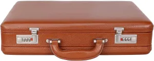Full Grain Leather Briefcase Attache Case For Unisex Size L18 * W5 * H12 Inches Expandable Briefcase Bag