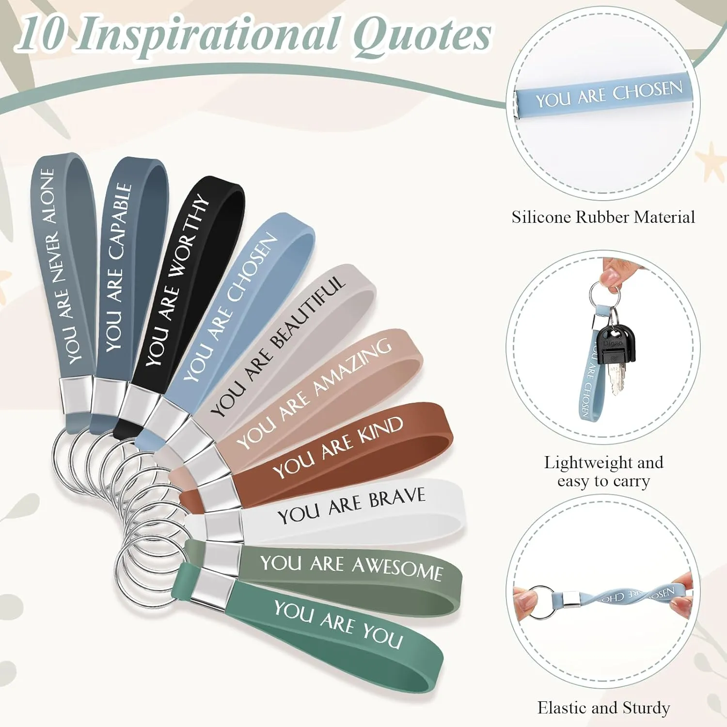 Fumete 40 Pcs Graduation Gifts for Women Teacher Nurse Inspirational Employee Appreciation Gifts 20 Canvas Makeup Bags 20 Keychain for Coworker Volunteer Team
