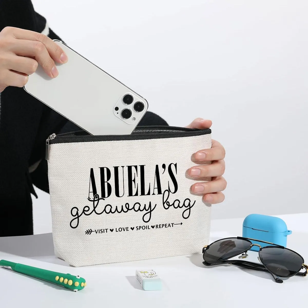 Grandma Gifts Abuela Gifts Makeup Bag Gifts for Grandma Travel Toiletry Bag Cosmetic Bag Mothers Day Christmas Retirement Grandmothers Day Gifts Grandma Birthday Gifts for Women Grandmother Granny