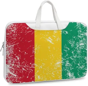 Guinea Vintage Flag Leather Bag Laptop Case Slim Water Resistant Computer Bags with Handle Briefcase for Work