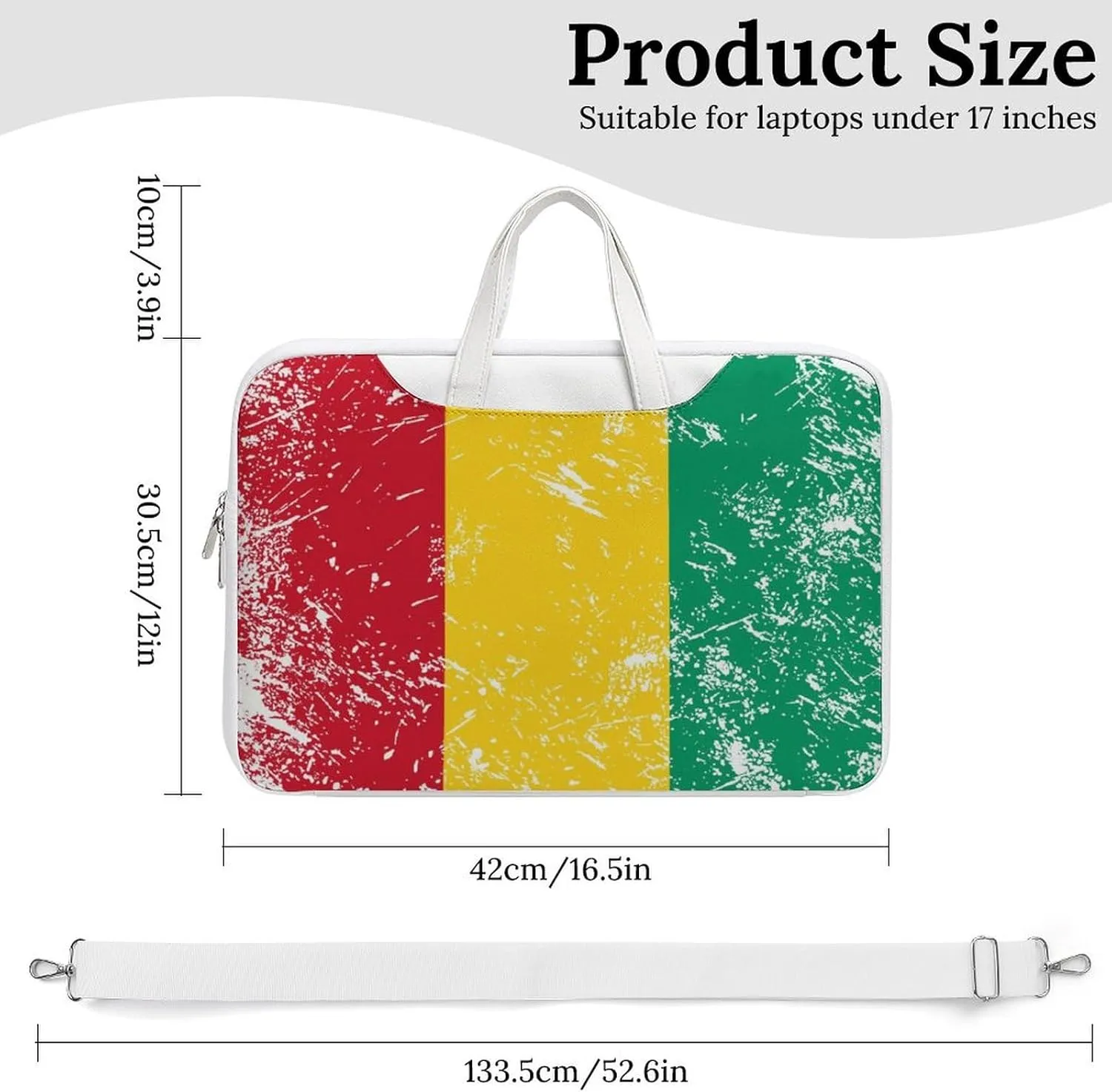 Guinea Vintage Flag Leather Bag Laptop Case Slim Water Resistant Computer Bags with Handle Briefcase for Work