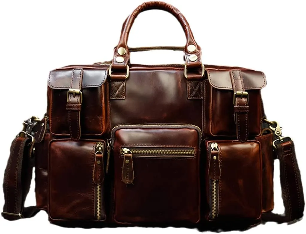 Haitpant Natural Leather Men Briefcases With Shoulder Strap Laptop Notebook Hand Bag Business Briefcase Bag