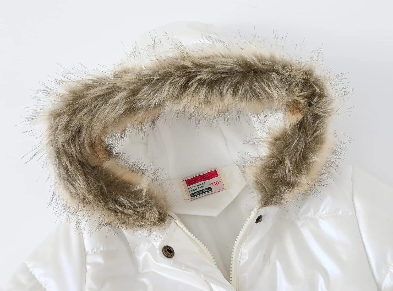 Happy Cherry Girl's Fleece Line Hooded Jacket Faux Fur Trim Winter Warm Coat Long Padded Outwear Snow Puffer Jackets
