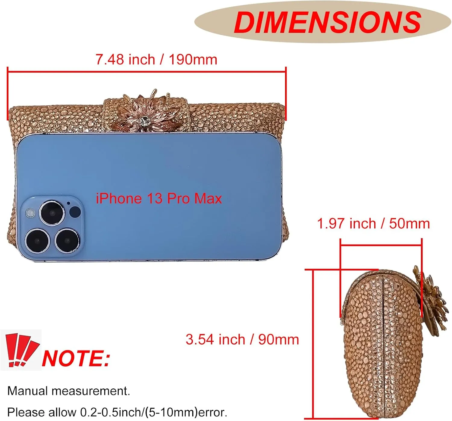 HUANG ZHUANG Elegant Flower Clutch Solid Rhinestone Handbags For Women Evening Bag Party Purse Bridal Prom Bag
