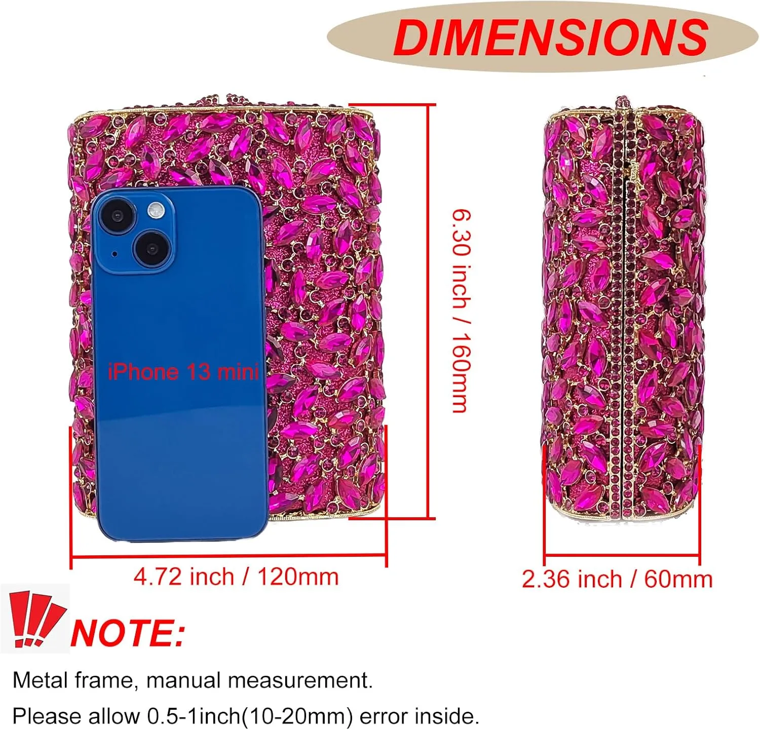 HUANG ZHUANG Flask Shaped Evening bag Funny Rhinestone Handbag Party Bag Women Crystal Clutch Purse for Prom Banquet