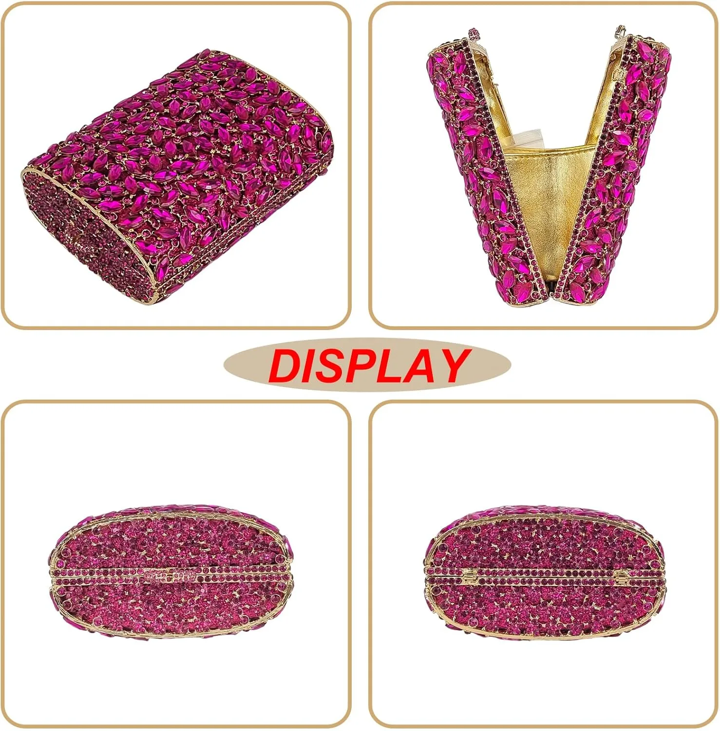 HUANG ZHUANG Flask Shaped Evening bag Funny Rhinestone Handbag Party Bag Women Crystal Clutch Purse for Prom Banquet