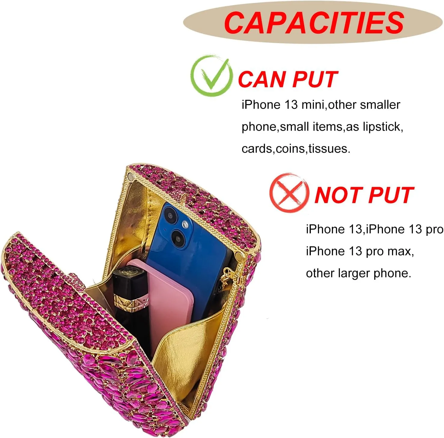 HUANG ZHUANG Flask Shaped Evening bag Funny Rhinestone Handbag Party Bag Women Crystal Clutch Purse for Prom Banquet