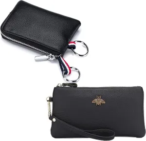 imeetu (Bundle of 2 Sets) Women's Wristlet Clutch, Leather Coin Purse Wallet