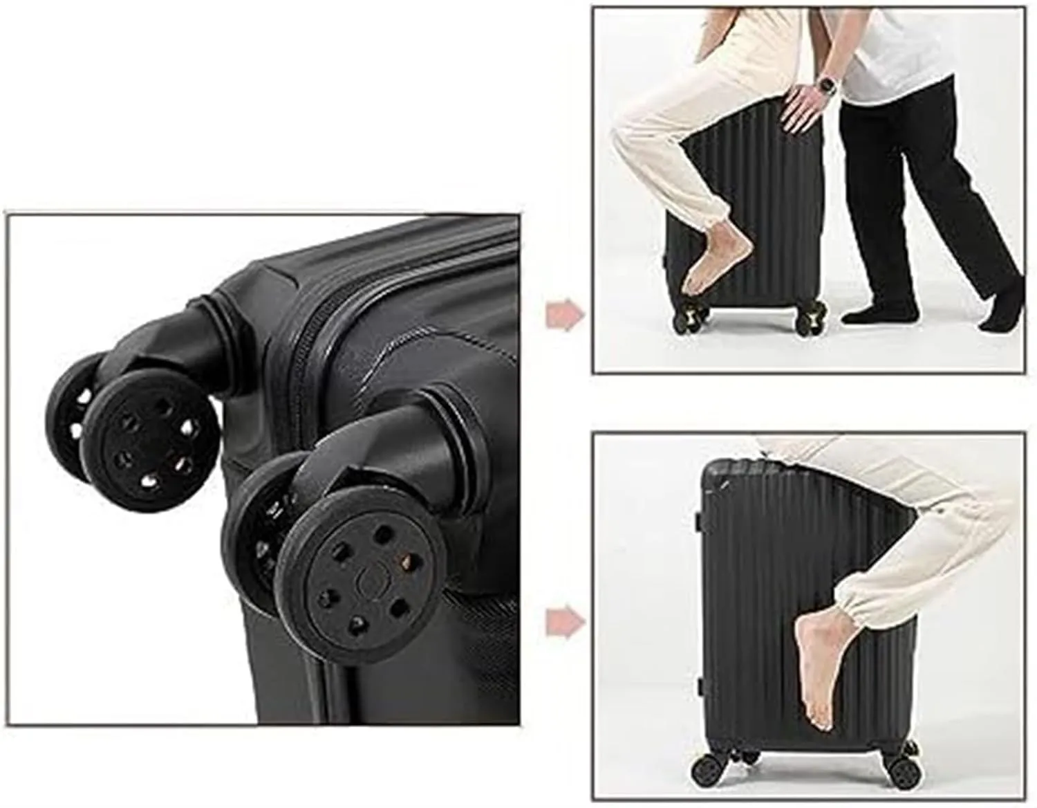 IRYZE Lightweight Suitcase Suitcase With Spinner Wheels Hardshell Lightweight Rolling For Business Travel Suitcase Carry on Luggage (Color : Red, Size : 22in)