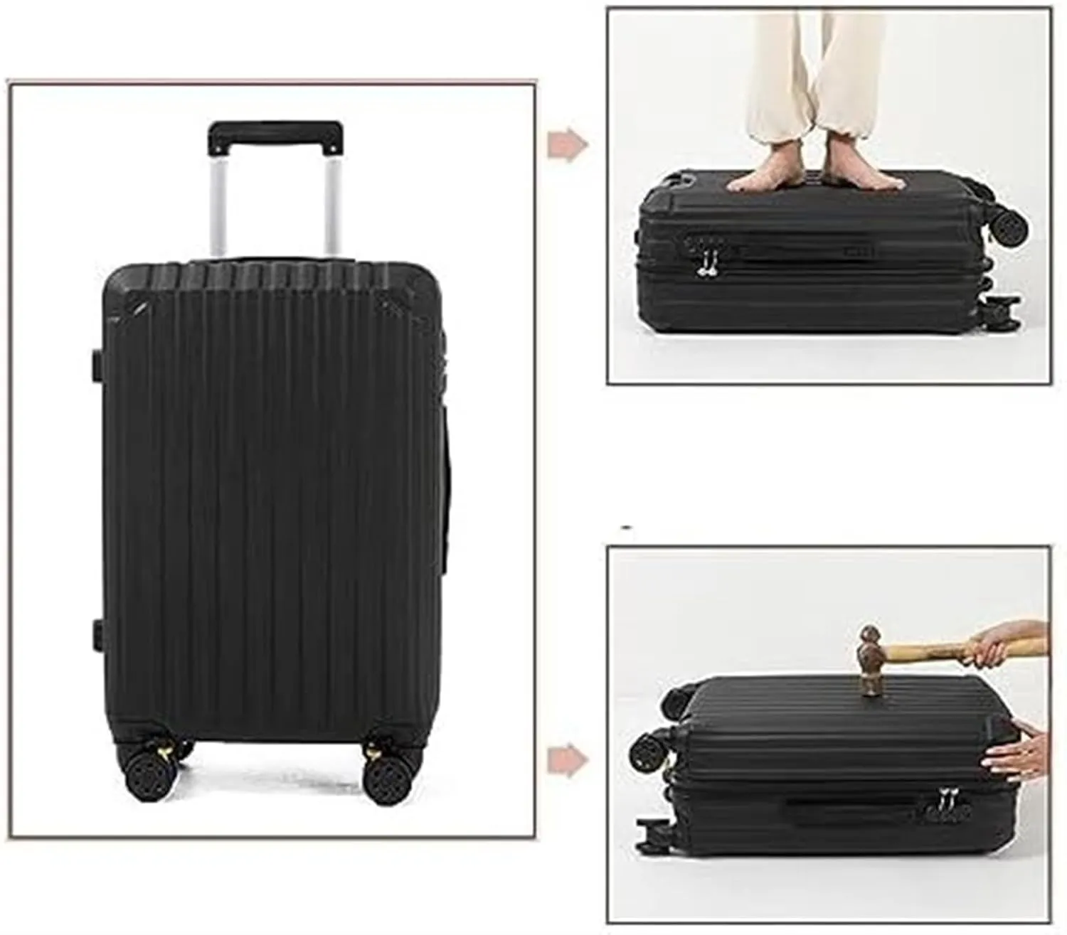 IRYZE Lightweight Suitcase Suitcase With Spinner Wheels Hardshell Lightweight Rolling For Business Travel Suitcase Carry on Luggage (Color : Red, Size : 22in)