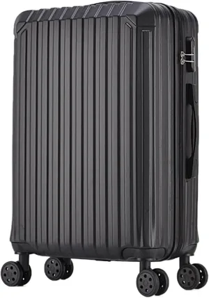 IRYZE Lightweight Suitcase Suitcase With Spinner Wheels Hardshell Lightweight Rolling Suitcases For Business Travel Carry on Luggage (Color : Black, Size : 24in)