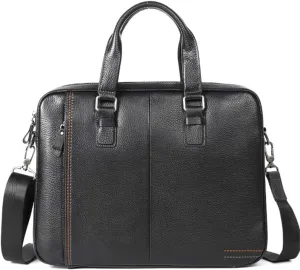 JSEIAJB Briefcase Genuine Leather Shoulder Laptop Bag Office Bag For Men Briefcases Cow Leather Big Handbag Business