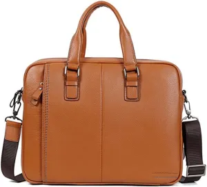 JSEIAJB Briefcase Genuine Leather Shoulder Laptop Bag Office Bag For Men Briefcases Cow Leather Big Handbag Business