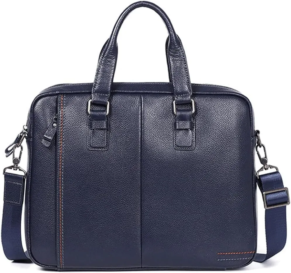 JSEIAJB Briefcase Genuine Leather Shoulder Laptop Bag Office Bag For Men Briefcases Cow Leather Big Handbag Business
