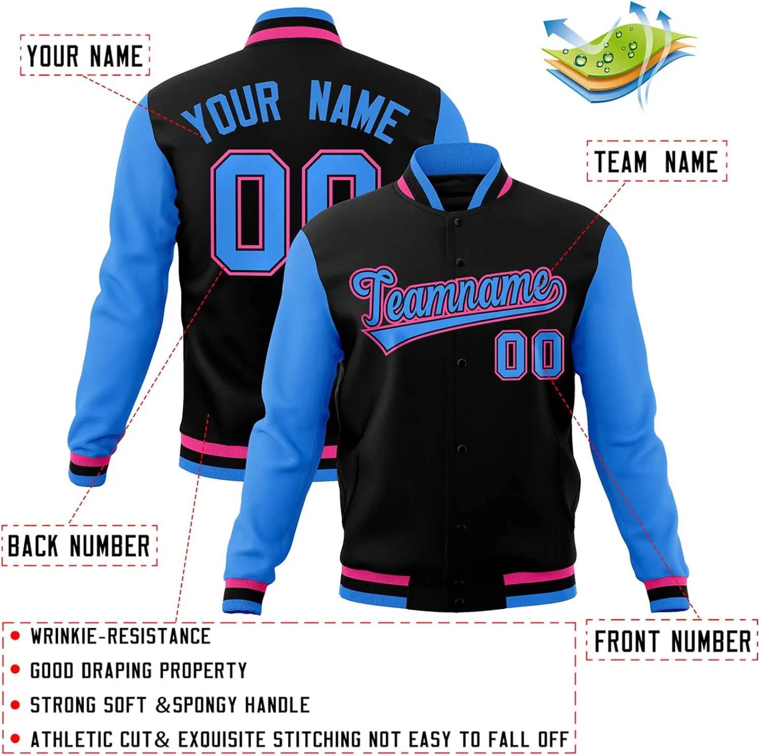 KXK Custom Men/Women/Youth Varsity Baseball Jacket Blend Letterman Jackets Stitched Personalized Name Number Logo Big Size