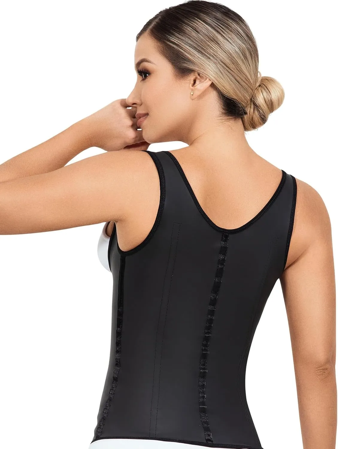 LadySlim by NuvoFit Fajas Colombiana Full Latex Chaleco Vest Waist Cincher Trainer Trimmer Girdle Workout Corset Body Shaper