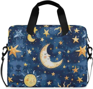Laptop Bag Fits Up to 16 Inch Computer Cartoon Starry Sky Moon Laptop Briefcases for Men Women