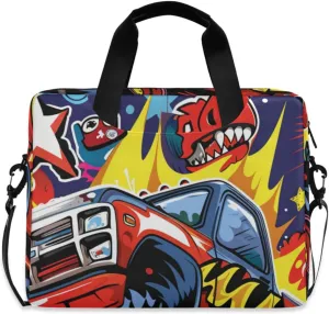 Laptop Bag Fits Up to 16 Inch Computer Monster Trucks Anime Style Laptop Briefcases for Men Women