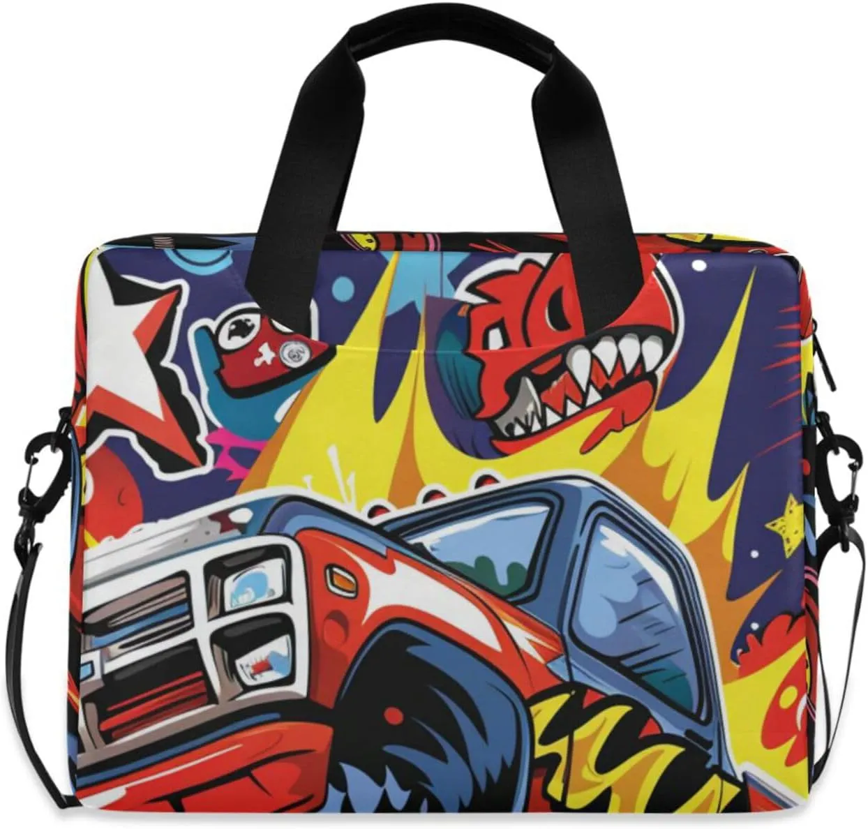 Laptop Bag Fits Up to 16 Inch Computer Monster Trucks Anime Style Laptop Briefcases for Men Women