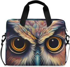 Laptop Bag Fits Up to 16 Inch Computer Starry Sky Colorful Owl Laptop Briefcases for Men Women