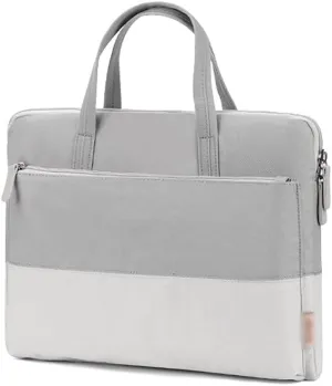 Laptop Bags Laptop Bag Briefcase Tote Bag with Metal Zippers Computer Bag Water Resistant Laptop Case for Business Casual Briefcases (Color : Grey, Size : 15.6 Inch)