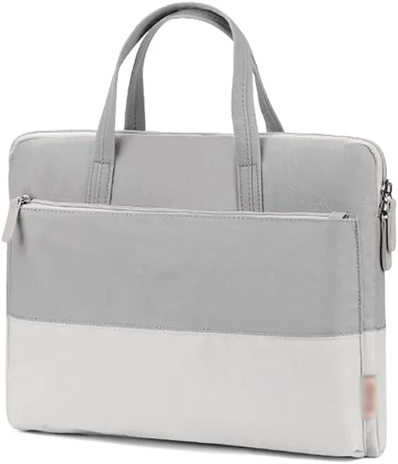 Laptop Bags Laptop Bag Briefcase Tote Bag with Metal Zippers Computer Bag Water Resistant Laptop Case for Business Casual Briefcases (Color : Grey, Size : 15.6 Inch)