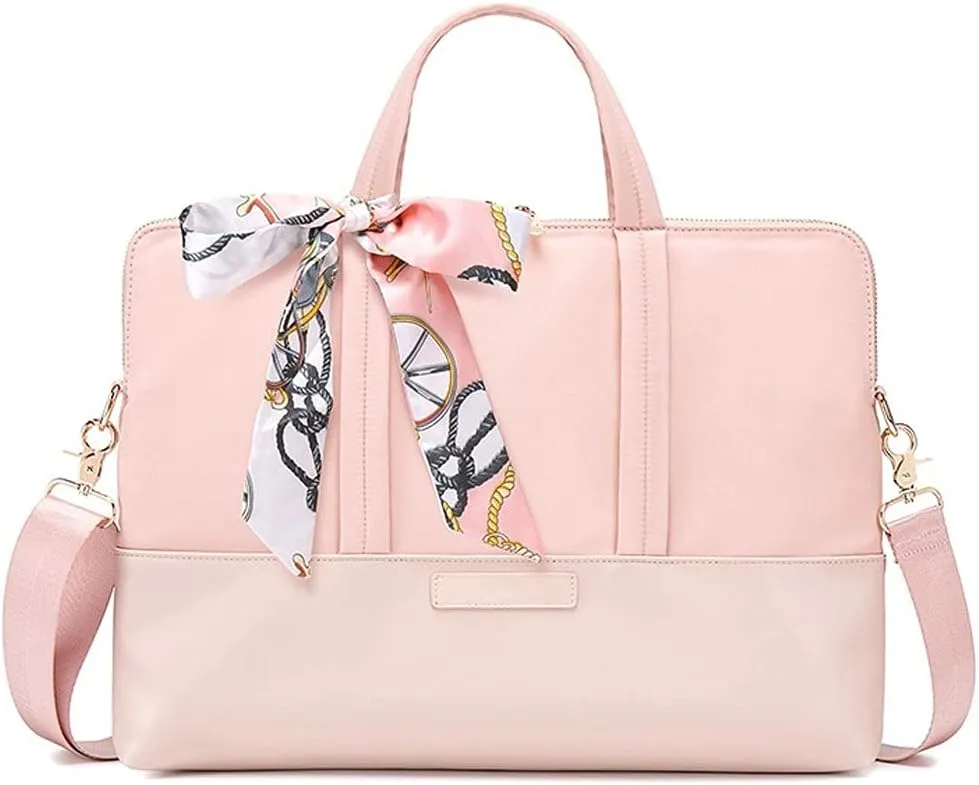 Laptop case Briefcases,Anti-Shock Laptop Bag 14 Inch for Case Women Laptop Sleeve for Laptop Bag 15.6 Inch(Pink,Black)