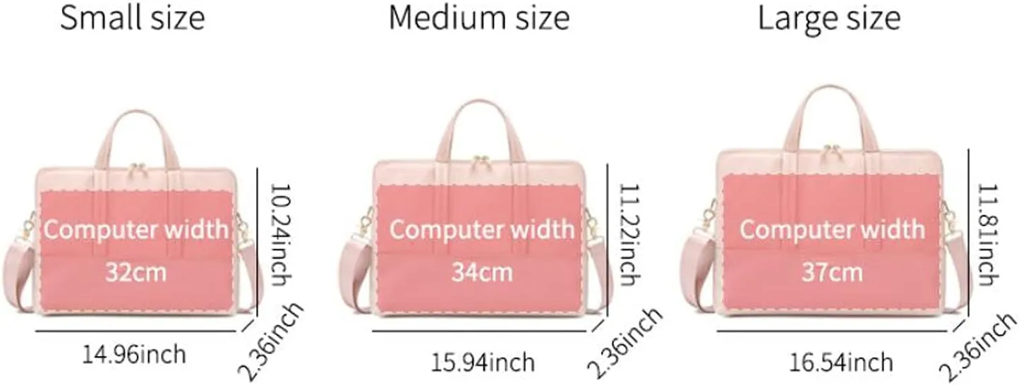 Laptop case Briefcases,Anti-Shock Laptop Bag 14 Inch for Case Women Laptop Sleeve for Laptop Bag 15.6 Inch(Pink,Black)
