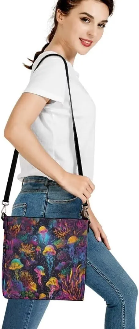 Leather Tote Bucket Bags for Women Trendy Satchels Work Travel Bag Cross Body Bag Purses with Adjustable Strap