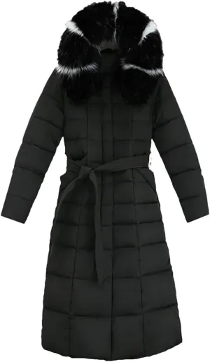Long Cotton Coat Female Winter Over Knee Loose Large Fur Collar Hooded Warm Thick Parkas Down Cotton Padded Overcoat