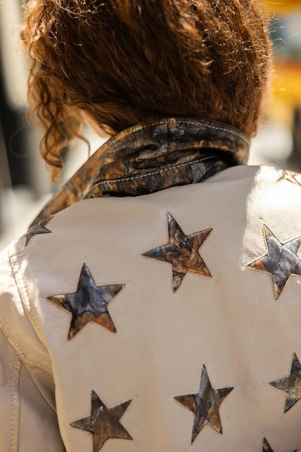 MAURITIUS Christy Star Detail Leather Jacket