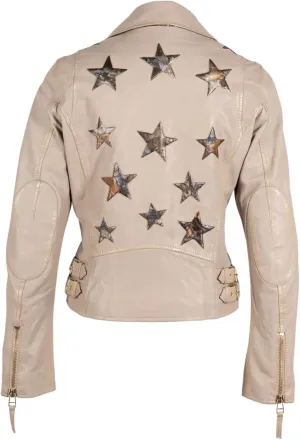 MAURITIUS Christy Star Detail Leather Jacket