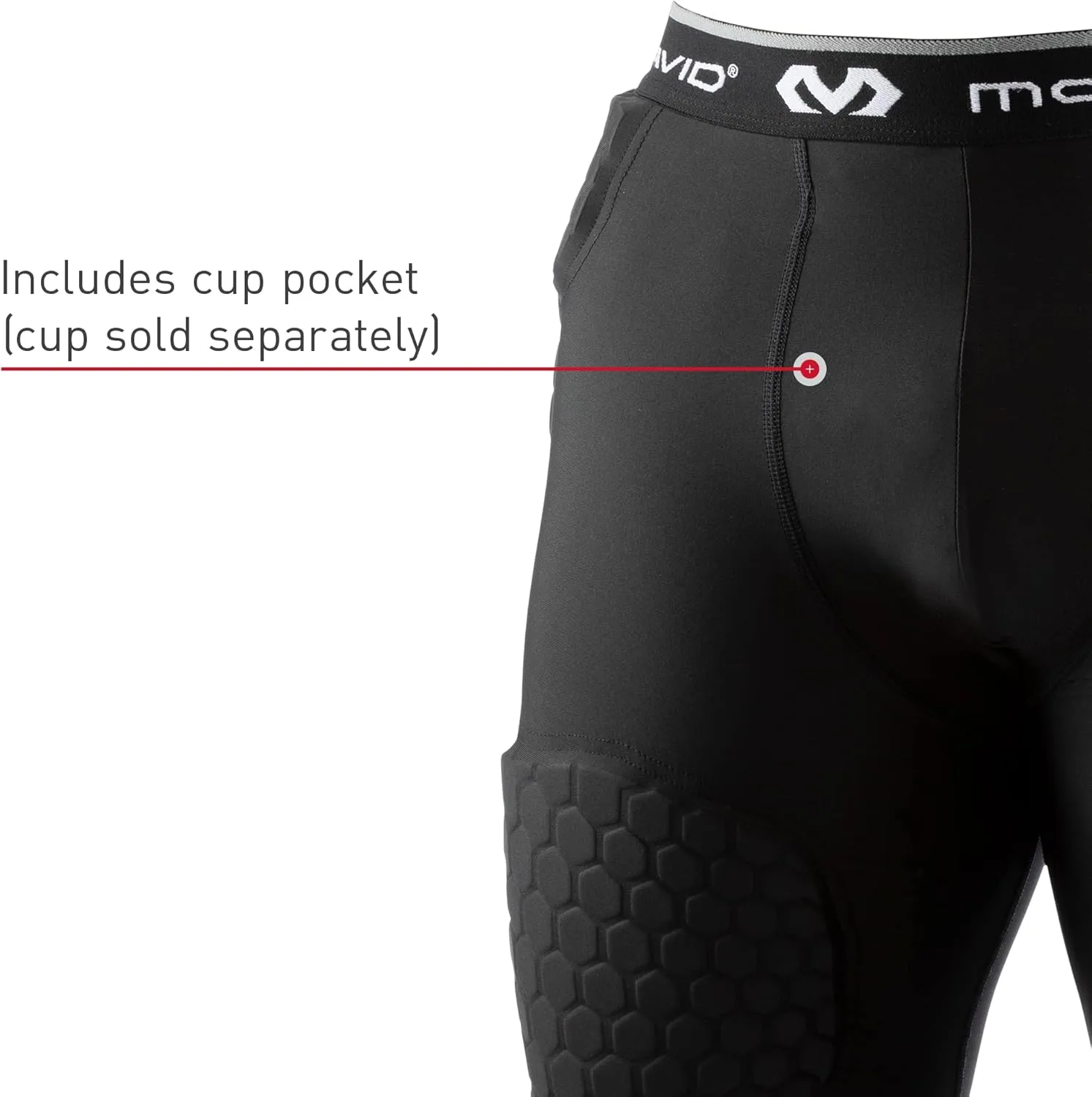 McDavid Padded Padded Compression Shorts with Cup Pocket. Tights with Hip, Tailbone, Thigh Padding