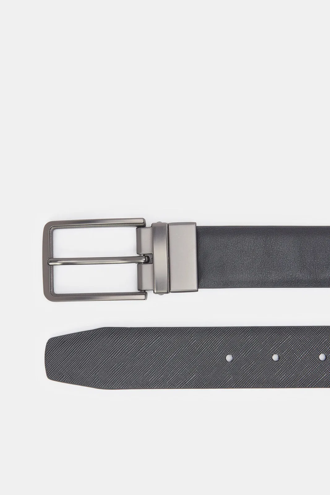 Men Black Belt With Twisted Buckle