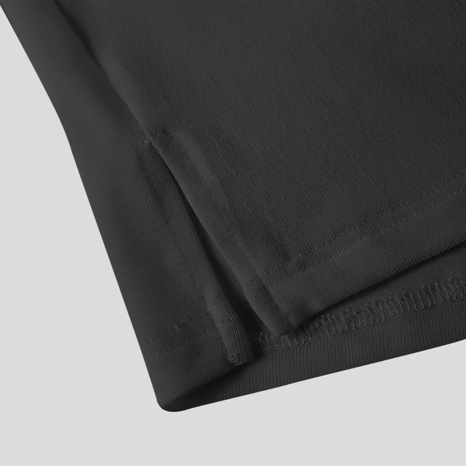 Mens Casual Turtleneck Mock Neck T Shirt Short Sleeve Slim Fit Undershirt Casual Basic Pullover Solid Tops