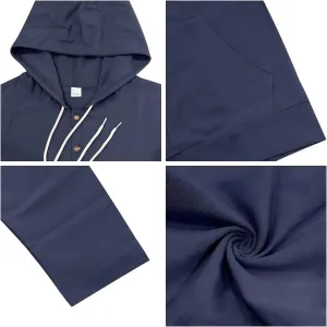 Men's Cotton Linen Long Sleeved Button Down Casual Shirt, Loose Linen Beach Hawaiian Hoodie
