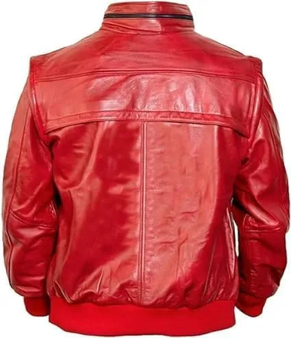 Mens Johnny Lawrence Kai Snake Karate Kid Red Faux Leather Cobra Jacket | Johnny Lawrence Halloween Costume