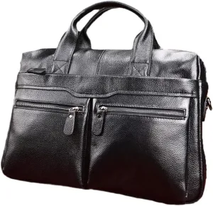 Men's Leather Messenger Briefcase Business Bags Computer Handbags