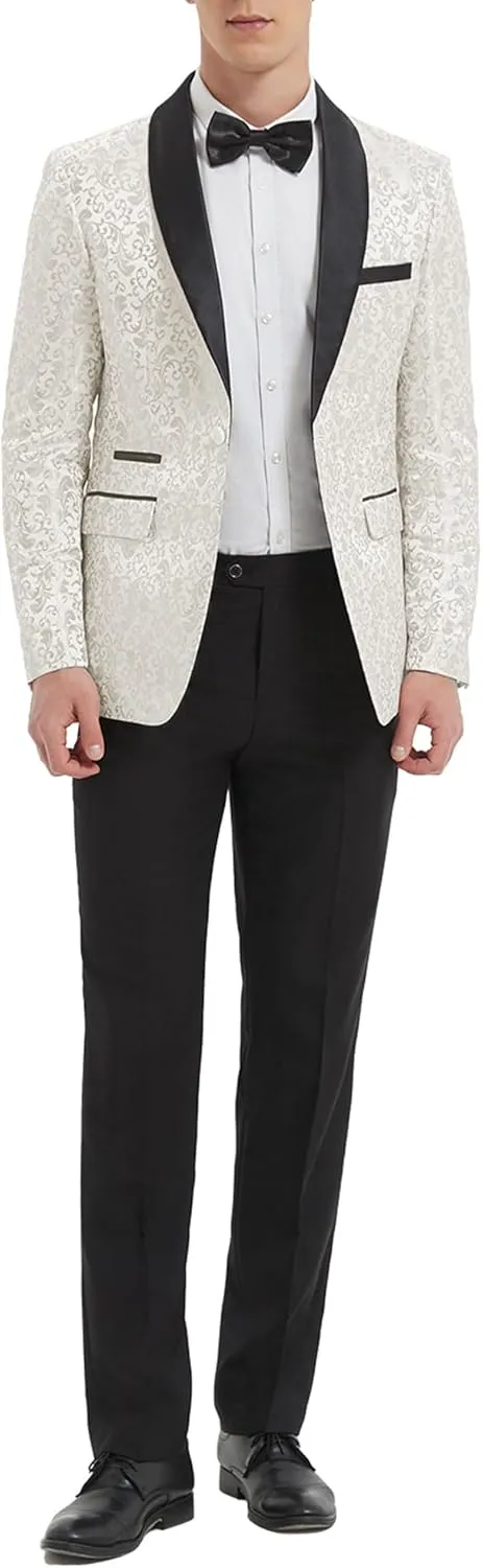 Mens Suit Tuxedo Jacket Suit Blazer One Button Slim Fit Dinner Jackets for Party Prom Wedding Tuxedo for Men